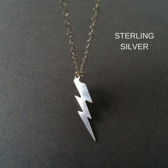 Lightning Bolt Necklace Silver Lightning Necklace Sterling