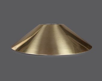 Mid Century Brass Lampshade Spun Cone Lamp Shade Round Shape Large Size Vintage