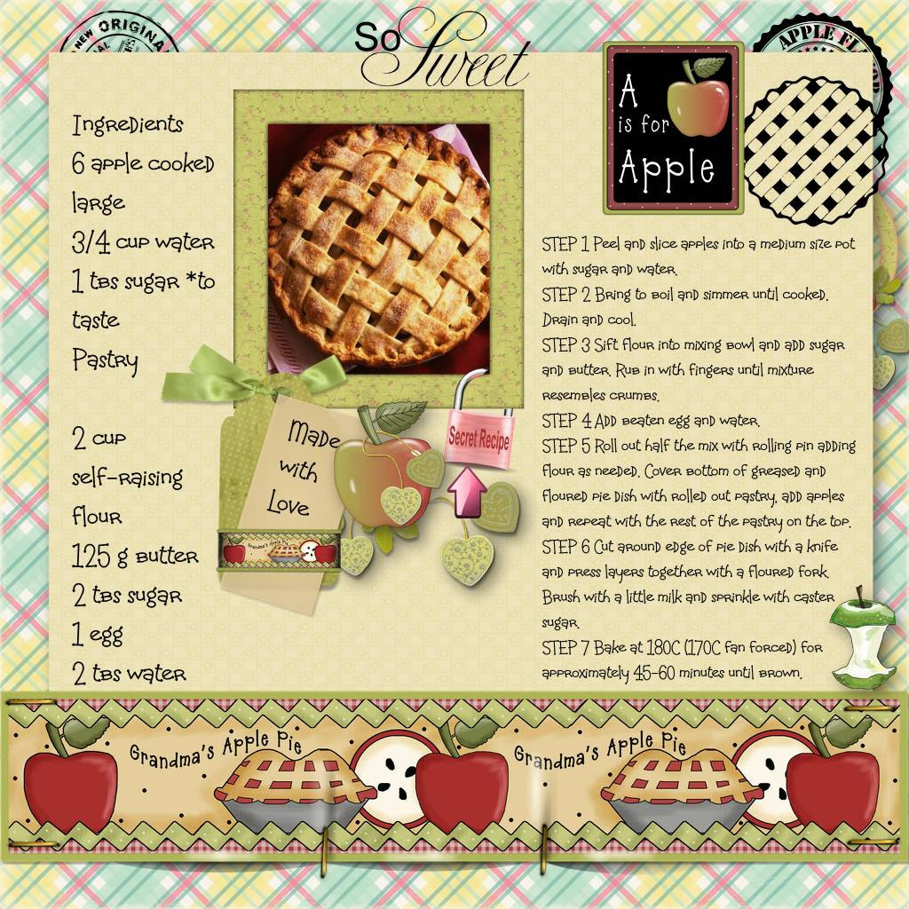 Digital Scrapbook Kit Cooking bakingmake a recipe scrapbook