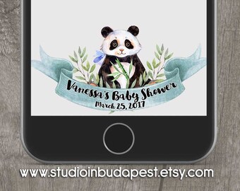 SNAPCHAT GEOFILTER, panda Snapchat Geofilter, Baby shower geofilter, Snapchat filter, panda baby shower snapchat geofilter