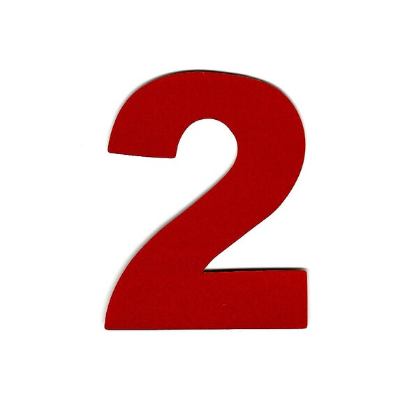 3X2 Reflective Number Sticker 2 TWO red vinyl