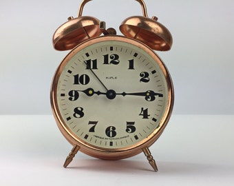 Working Vintage Clock "Kiple" - Vintage clock - mechanical alarm clock - Vintage Alarm Clock - Working clock - Made in Czechoslovakia