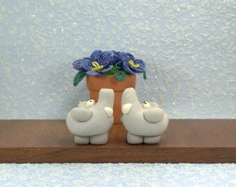 Home Office Decor, Couples Gift, Elephant Decor, Housewarming Gift, Home Ornament, Homemade Crafts, Elephant Nursery, Polymer Clay.