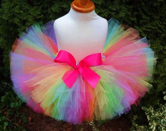 Birthday Tutu, Rainbow Tutu, Party Tutu, Sewn Tutu, Baby Tutu, Newborn Tutu, Toddler Tutu, Tutu, Rainbow, Tutu, Cakesmash Tutu, Photoprop