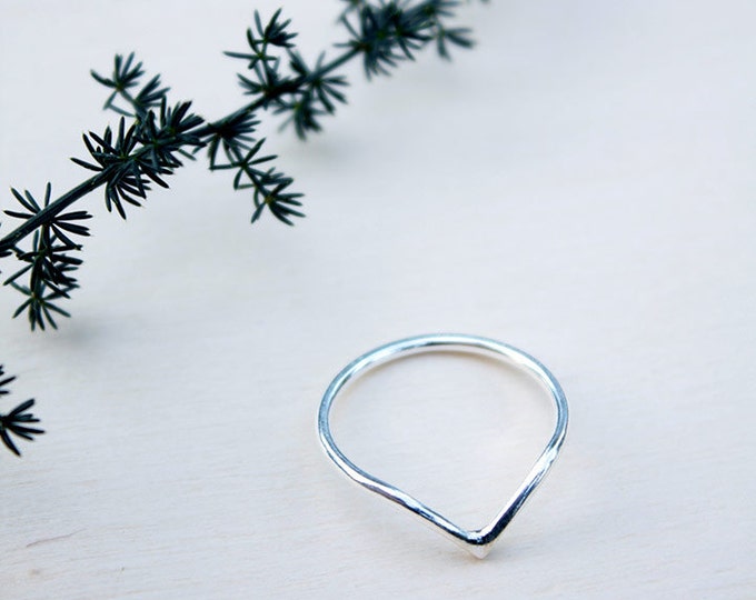 Sterling silver ring, silver jewelry, minimalist ring, boho jewelry, v ring, chevron ring, gift for women, womens gift, birthday gift