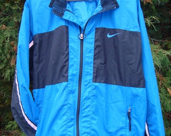 Vintage Nike Windbreaker Blue Black size Medium Some Wear Nike Air Light Jacket Size men's Medium Nike
