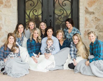 Bridesmaid Flannel Shirt, Bridesmaid Button Down Shirts, Wedding Flannels, MADE TO ORDER set of bridesmaid flannels