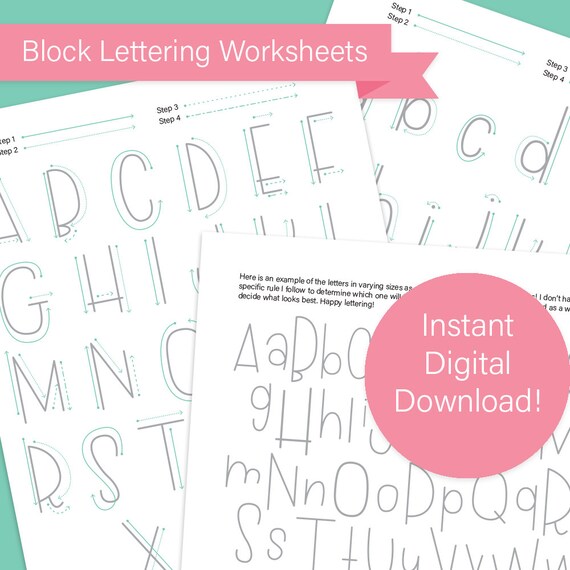 Block Lettering Worksheets