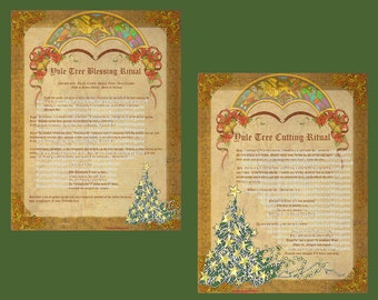 Yule TREE CUTTING & BLESSING Rituals Spells, Book of Shadows Pages, Digital Download, Grimoire, Scrapbook, Spells, Wicca, Pagan, Witchcraft