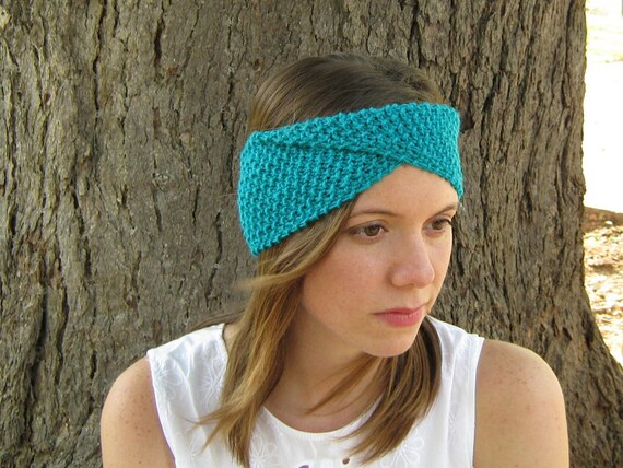 Items similar to Wide Headband, Big Head Wrap, Winter Knit Headband ...