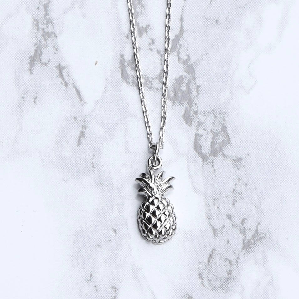 Pineapple Necklace, Pineapple Pendant, Silver Pineapple Necklace, , Silver Pineapple Pendant, Silver Necklace, Layering Necklace
