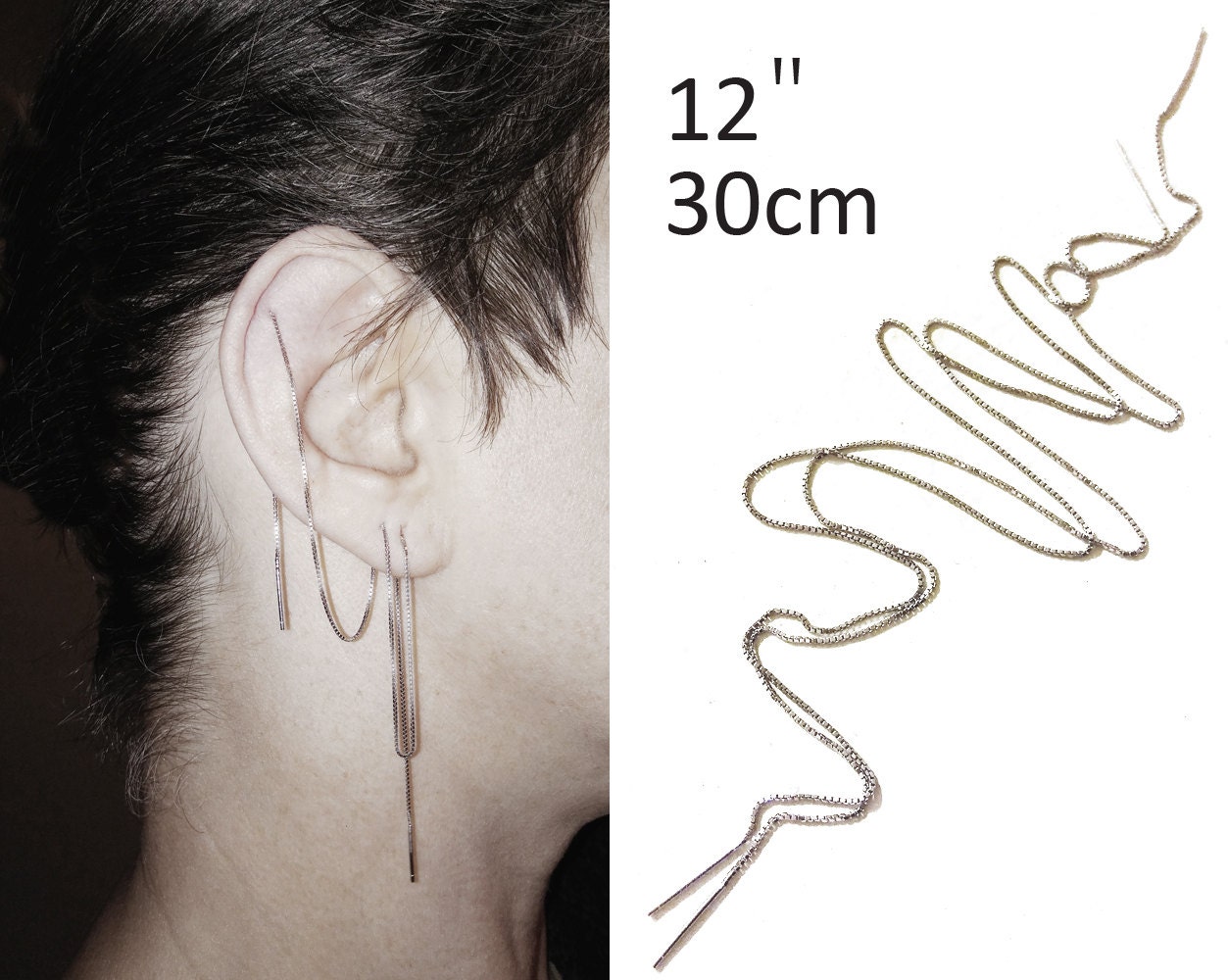thread piercing ears