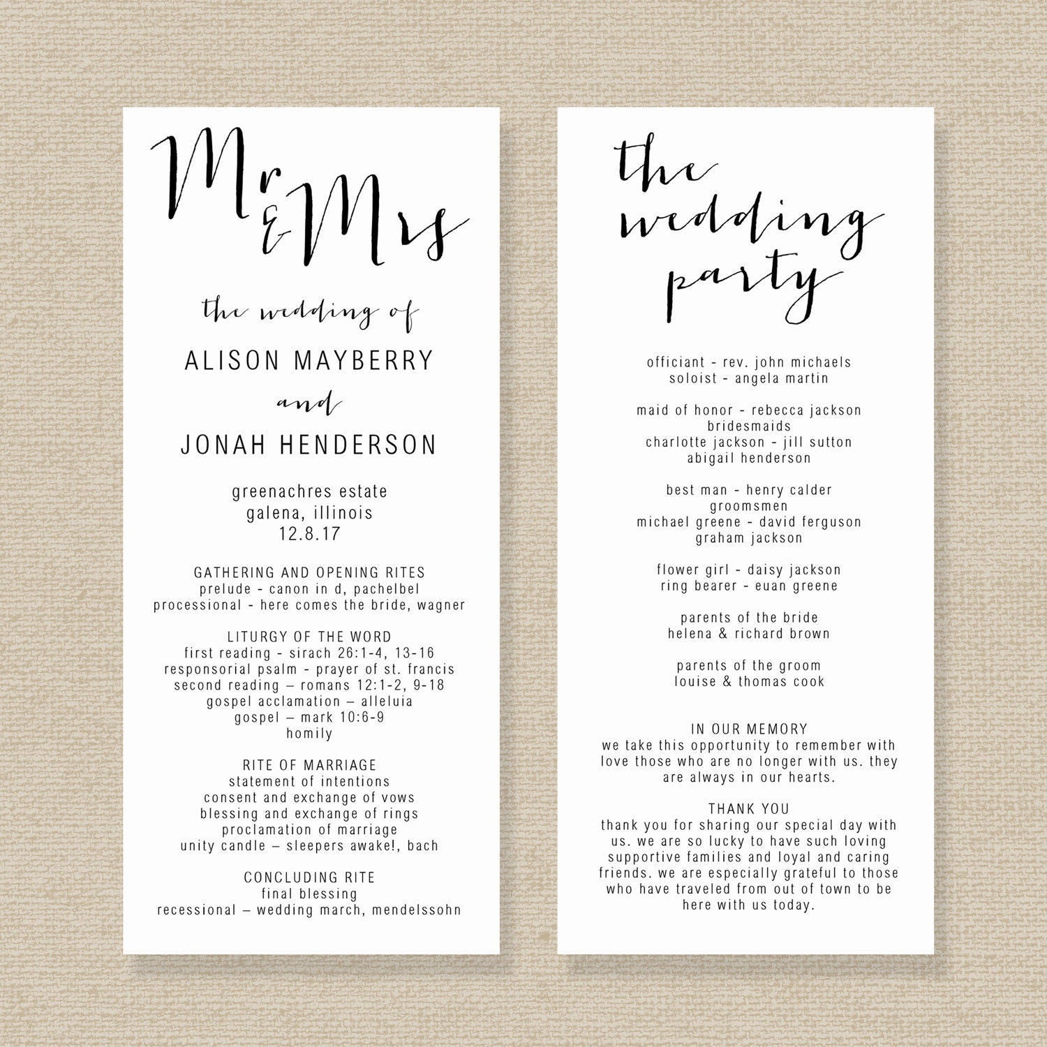 Printable Editable Wedding Program Template 2023 Template Printable