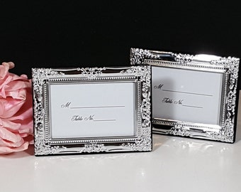 silver wedding place card holders