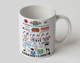 Friends logo mug Printed coffee mug Tea cup Cool mug Coffee cup Friends tv show mug Printed cup Ceramic mug Funny cup Cute cup Tea mug 002