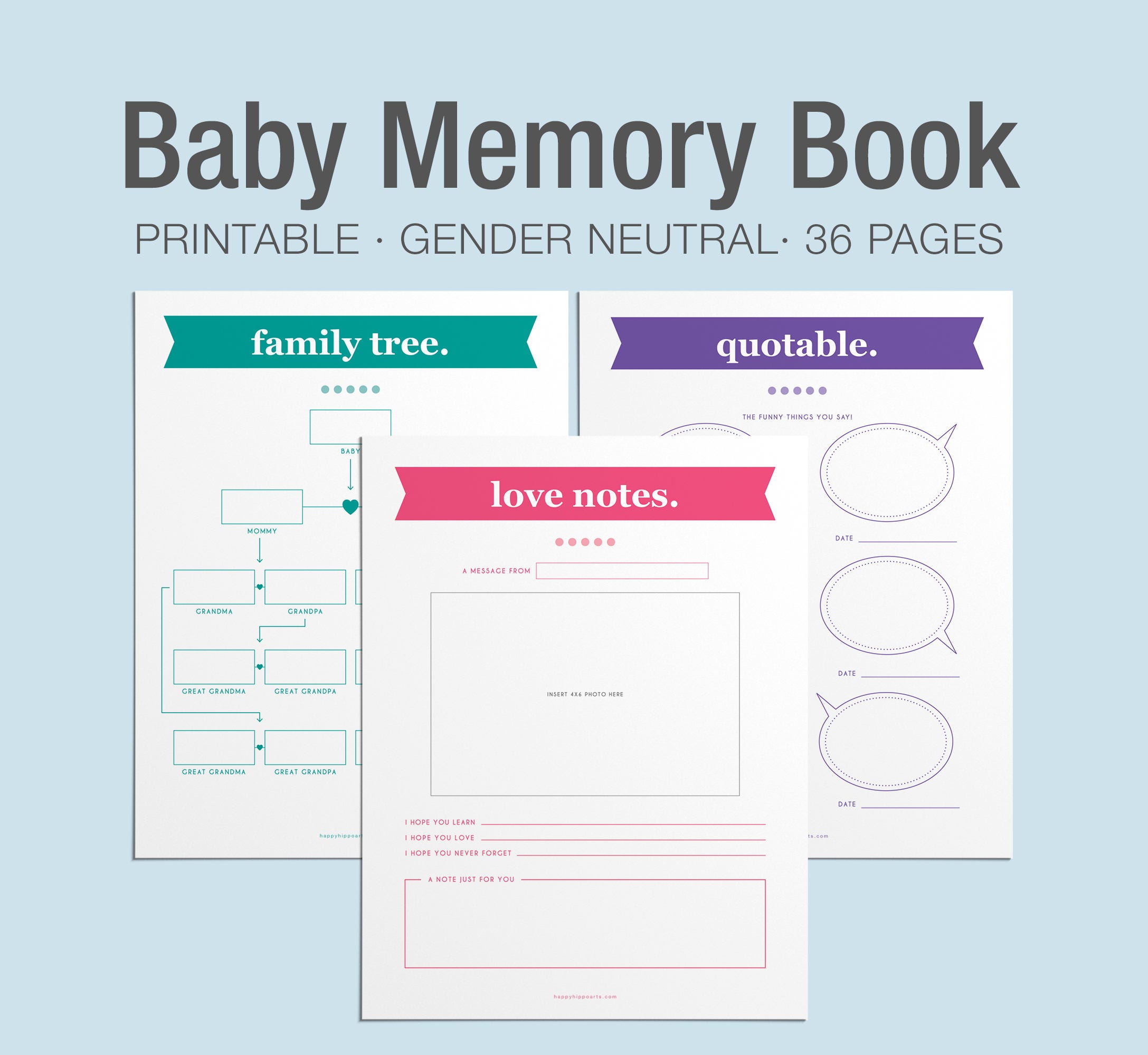 Digital Baby Book Printable Baby Keepsake Journal Baby
