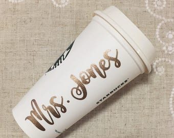 Teacher Starbucks Cup, End of Year Gift, Bride Starbucks, Teacher Fuel, Best Teacher Gift, Teacher Surprise, Preschool Gift, Teacher Mug