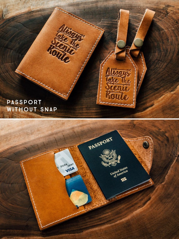 Leather Passport Cover Travel Passport Personalized Wallet