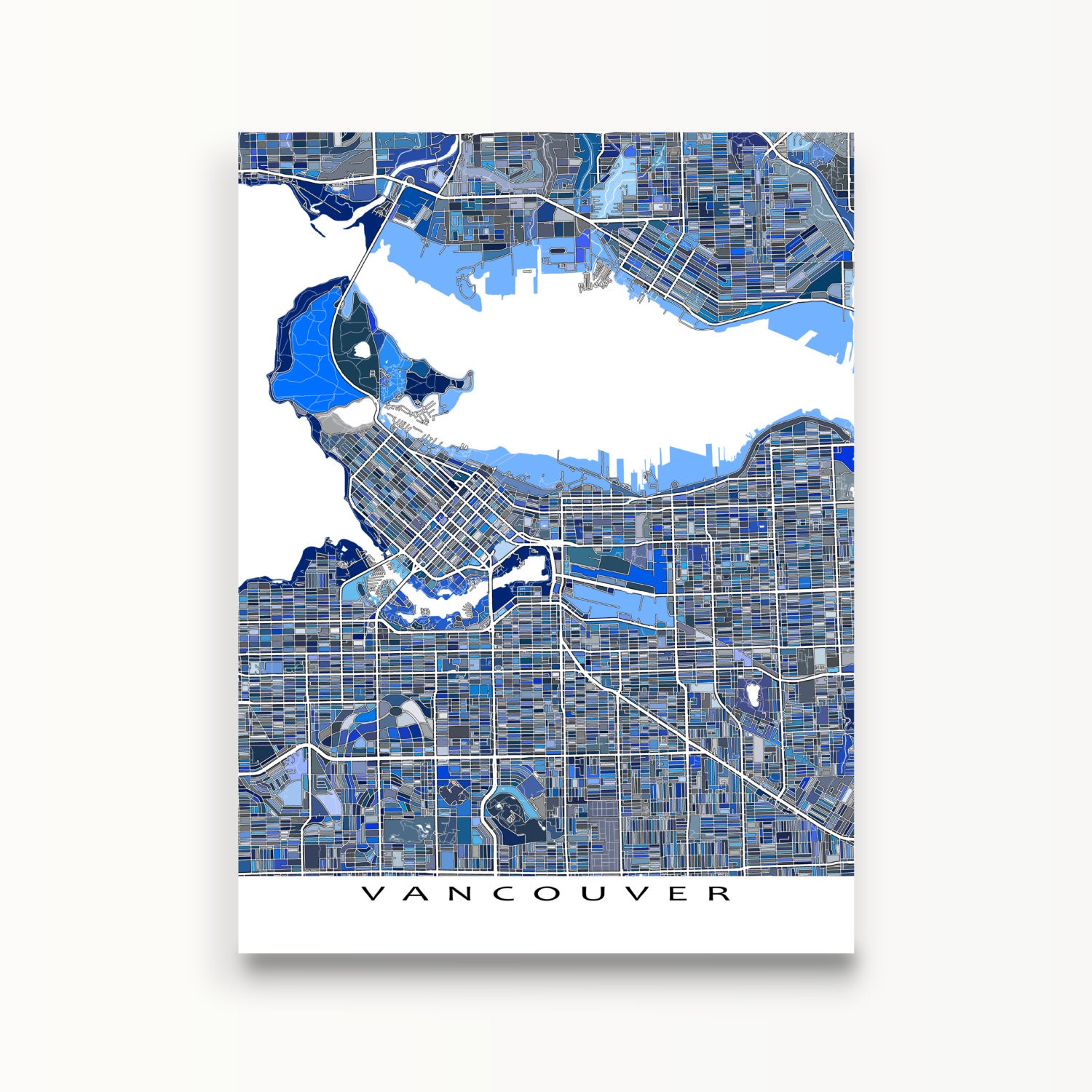 Vancouver Map Art Print Vancouver Art BC British by MapsAsArt