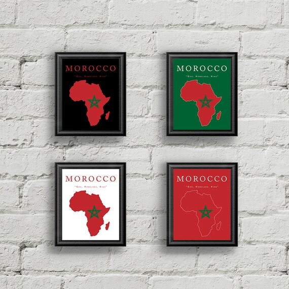 Morocco Country & Motto DIGITAL DOWNLAD African Art for