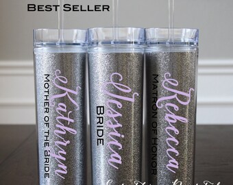 Bridesmaid Proposal, Bachelorette Party Favors, Glitter Tumblers, Bridesmaid Tumblers, Teacher Gift, Bachelorette Party, Personalized Cup