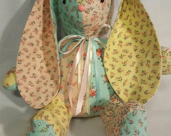Patchwork Bunny Rabbit stuffed animal/ softie/ plush