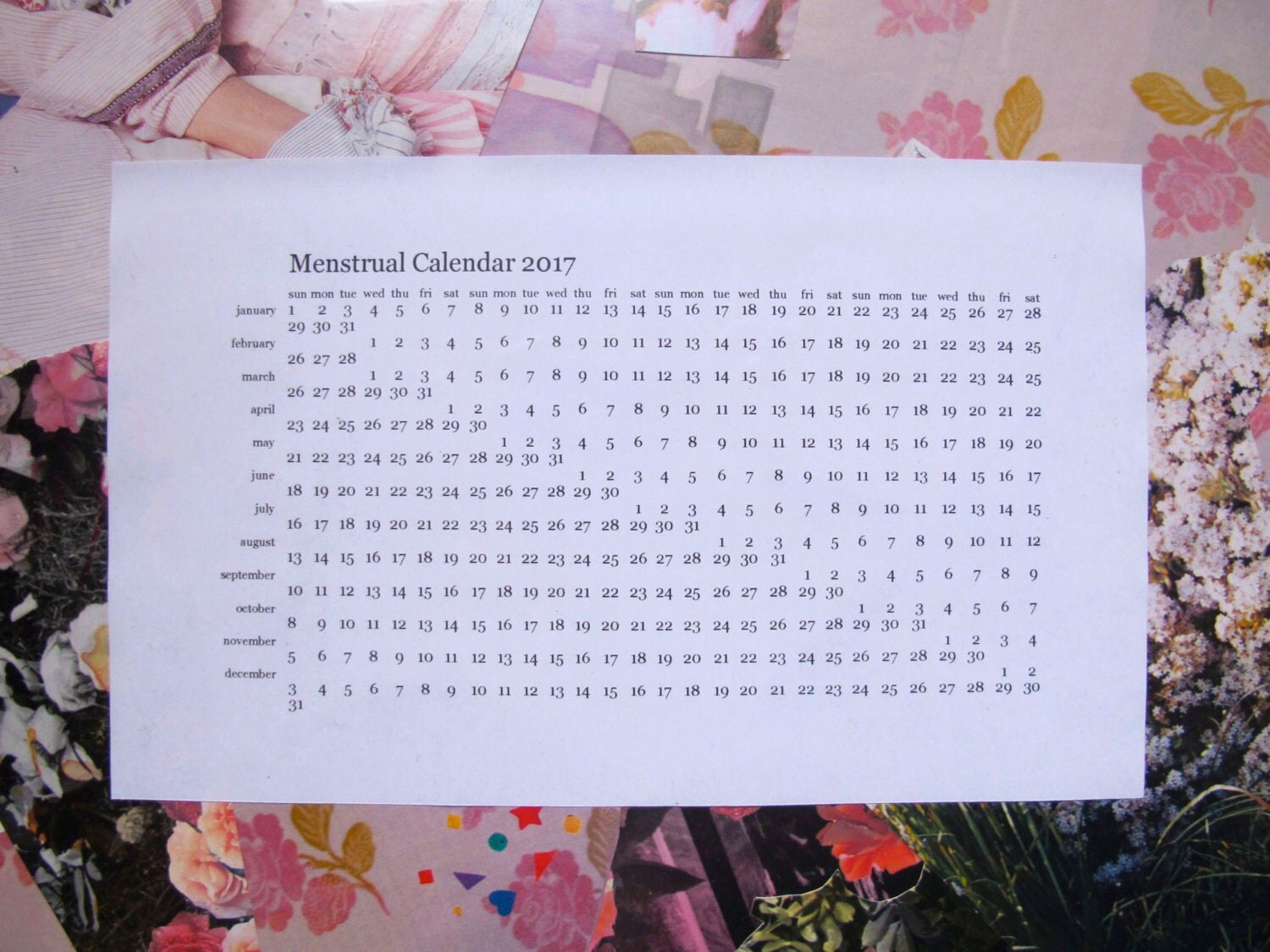 Menstrual Calendar 2018 Printable Calendar Approx