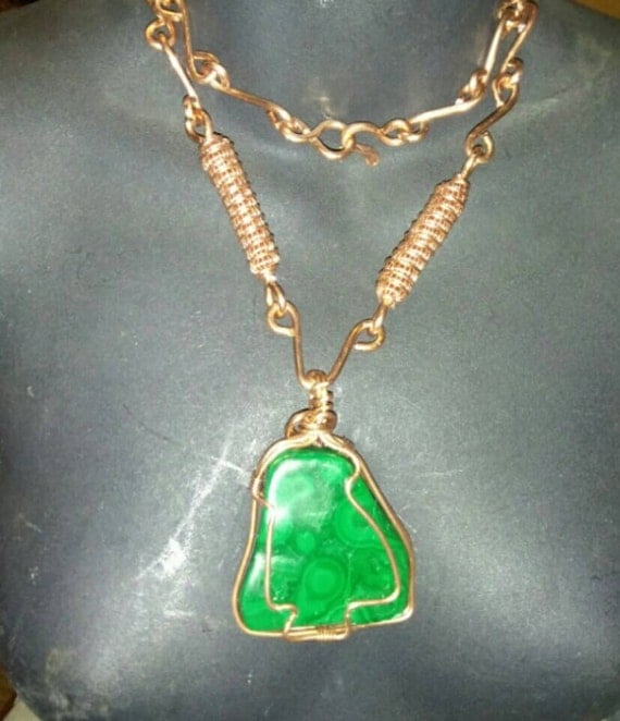 Successfully Bold Malachite Mens Necklace