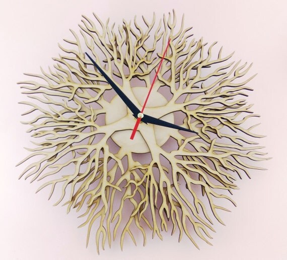 Wooden wall clock TREES