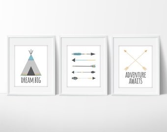 Adventure Nursery | Nursery Decor | Woodland Nursery | Travel Nursery | Adventure Awaits | Arrow Nursery Decor | Dream Big | Arrow Nursery