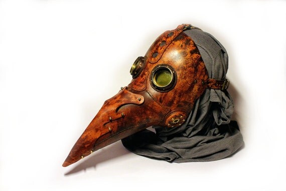 SOLD Steampunk leather mask "Kutkh" by Thousandformed steampunk buy now online