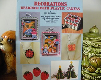 Plastic Canvas Patterns "Decorations Designed With Plastic Canvas - Easy To Follow Cutting Method With Full Size Patterns