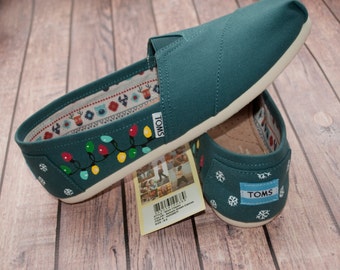 Christmas Light Hand Painted Women's Toms