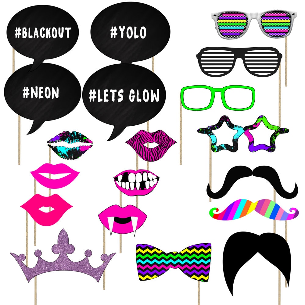 Photo Booth Props Glow Party Teen Birthday Neon