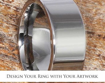 Design Your Own Wedding Band, Custom Tungsten Ring, Artwork Ring, Choose all Your Options, Musical Note Ring, Heartbeat Ring, Custom Ring
