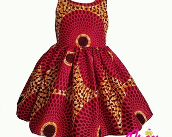 Circles Collection Pink African Print Dress