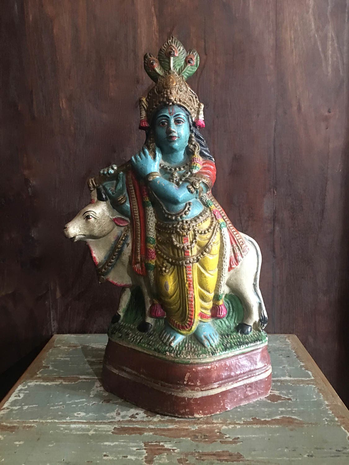 Lord Krishna Clay Statue