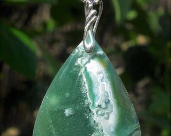 Ocean jasper with sterling silver bail