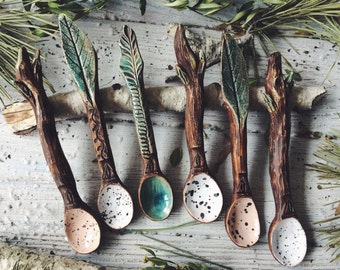 Ceramic Spoon Forest, handmade pottery rustic