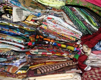 ON SALE - FREE Shipping - Destash Fabrics by the box - Mostly Quilting Cottons with some trims and notions - Fabric Remnants