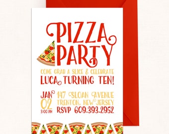 Pizza Party Rehearsal Dinner Invitations 8