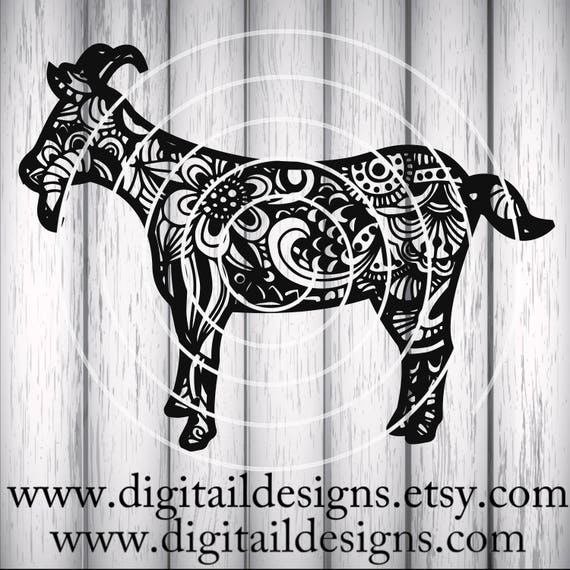 Download Zentangle Goat SVG dxf png eps ai fcm Cricut