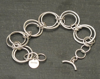 Bracelet large link silver 950