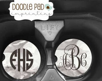 Personalized Car Coaster, "Marble" Car Coasters, Monogrammed Coasters