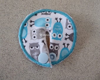 Blue Grey Owls G G/J tube pads, G G/J tube covers, mic-key button