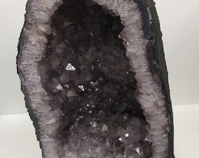 Amethyst Geode 19LBS- 14 1/2 inches tall! from Uruguay- Amethyst \ Raw Amethyst \ Amethyst Crystal \ Crystal \ Home Decor \ Geode \ Crystal