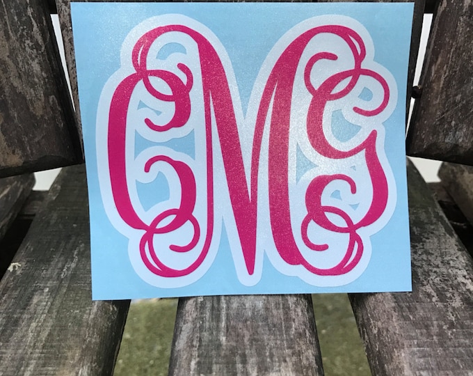 Double color || monogram decal || two toned || Tumbler decal