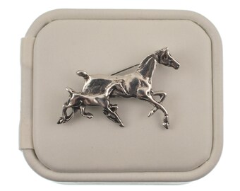 Broche Vintage En Forme De Cheval Couleur Dorée - Occasion