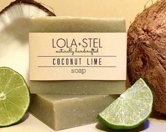 Coconut Lime All Natural Soap, Handmade Soap, Vegan Soap, Cold Process Soap, Coconut Milk Soap, Lime Soap, Moisturizing Soap, Shave Soap