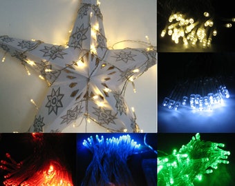 Fairy lights for party decorations wedding decorations string lights 10m indoor portable battery 80 LED white red green multicoloured